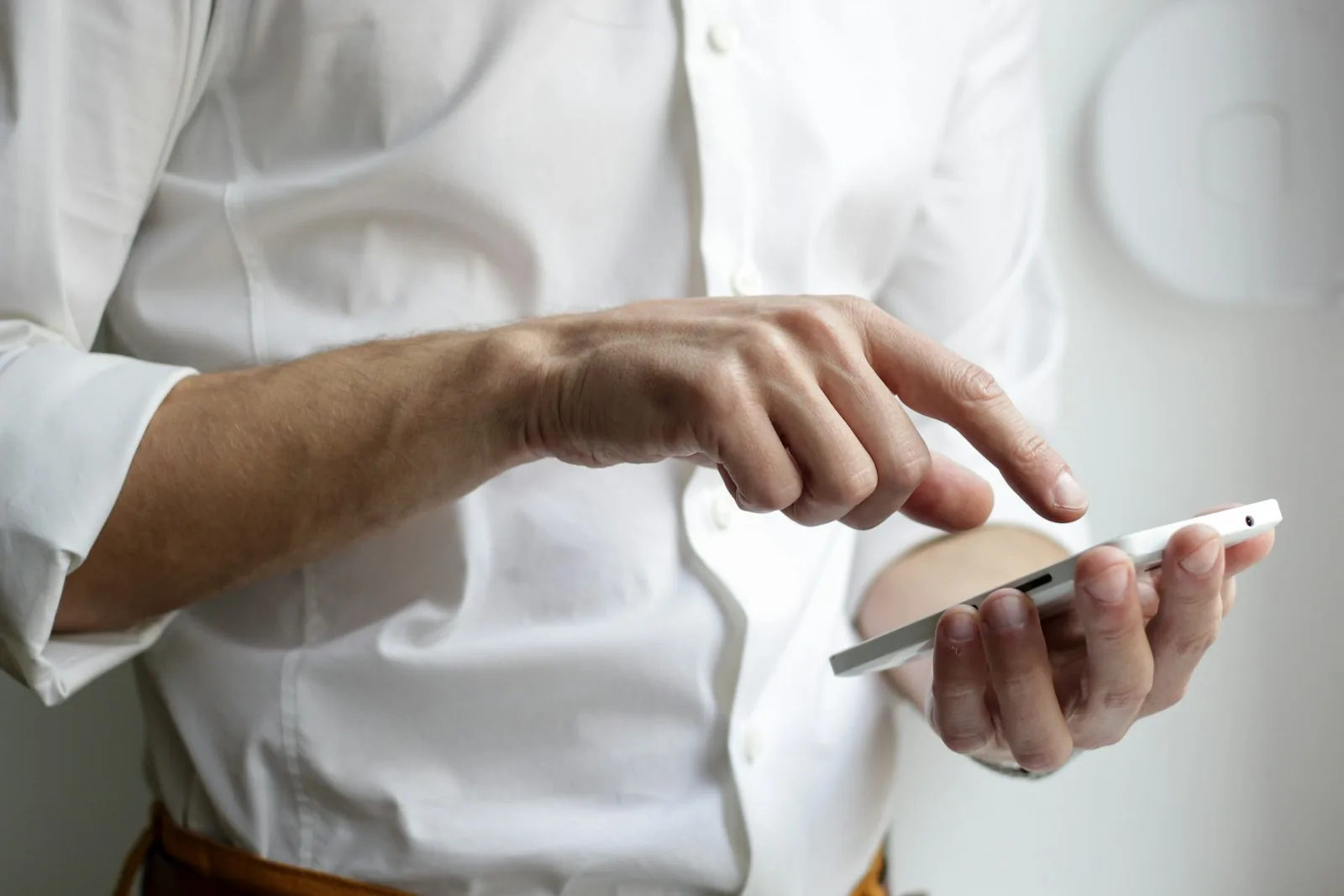 Person using a smartphone app
